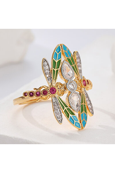 Choice 10 Gold-color B391 Bohemia Style Vintage Handmade Dragonfly Shaped Gol...