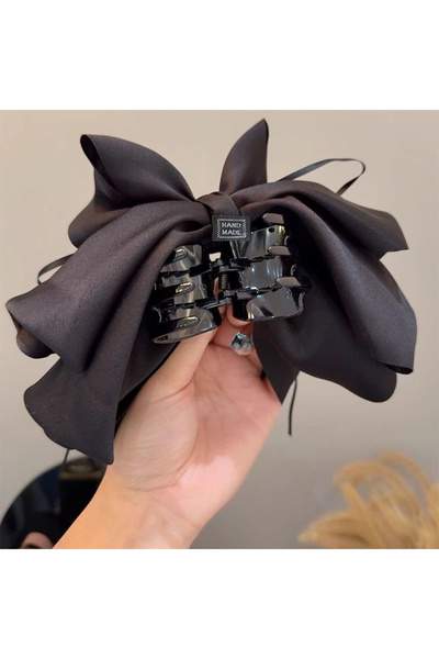 Choice Black Hot Sale Multi-Layer Bow Bead Ponytail Clip Women French Elegant...