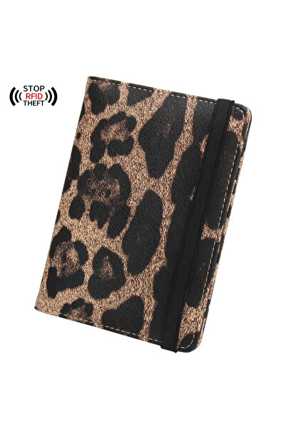 Choice Brown Women Brown Leopard Complex Travel Passport Holder Cover Case wi...
