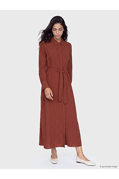 LC Waikiki Timeless Clothing & Timeless Choices Linen Blend Shirt Dress with ...
