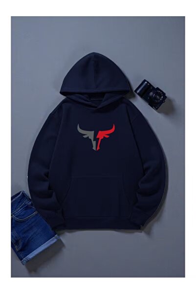 ZİYMO Men's Hooded Printed Relaxed Fit Sweatshirt