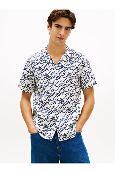 Tommy Hilfiger Linen Shirt Camp Collar Ss