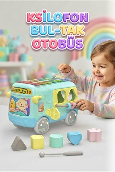 Tıfıl Toys Ksilofon Bul-Tak Otobüs - Eğitici Müzikli Şekil Yerleştirme Oyunca...