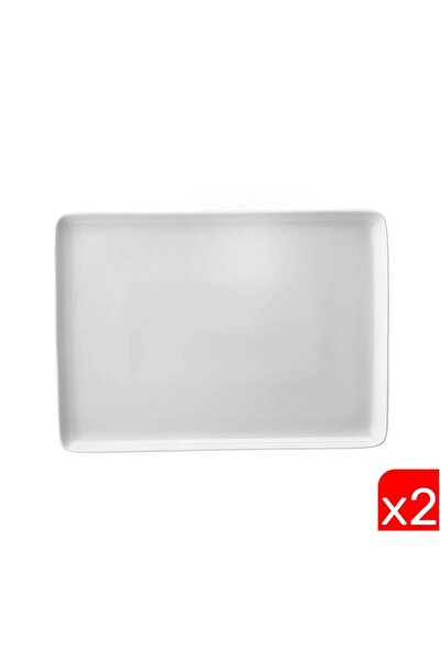 Kütahya Porselen Rectangular Plate 18X13Cm Off-White 2-Pack Tan18X13Du00