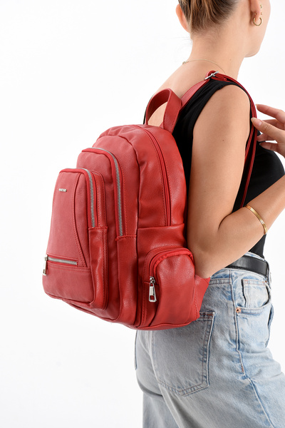 MEGA ÇANTA Faux Leather Women's Backpack 35*25 cm Mega Bag Suitable for Daily...