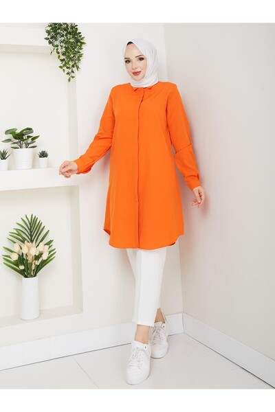 YAZGI MODA YAZGIMODA Uzun Kesim Klasik Gömlek Tunik
