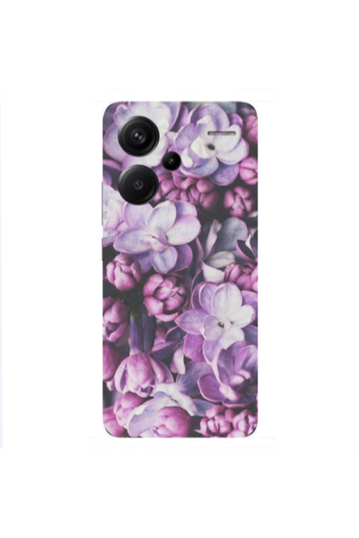 Other Xiaomi Redmi Note 13 Pro+ 5G Purple Flowers Transparent Silicone TPU Θήκη