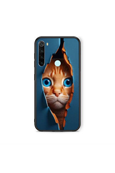 Other Xiaomi Redmi Note 8 Cat Blue Eyes Black Glossy Θήκη