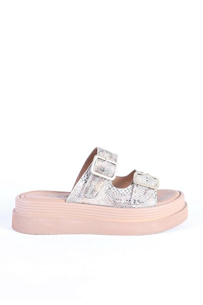 Hayati Arman Women's Genuine Leather Double-Strapped Adjustable Buckle Detail...
