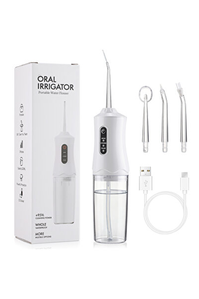 Choice WHITE Electric Dental Water Flosser Oral Irrigator Portable Dental Bed...