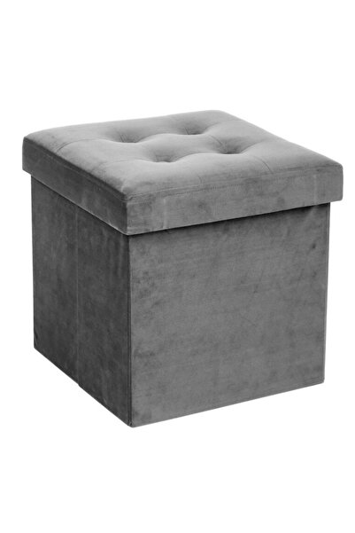AtaPetGarden Cutie de depozitare pliabilă tip taburet GRI 38x35x30 cm PĂTRATĂ...
