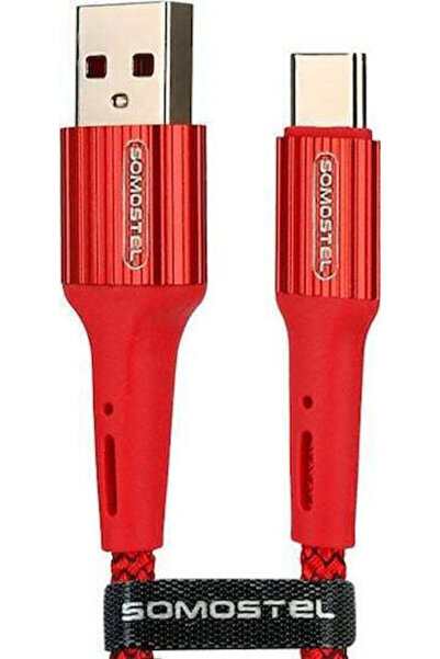 Somostel Cablu USB 2.0 USB-C tată - USB-A Roșu 1m (025697)