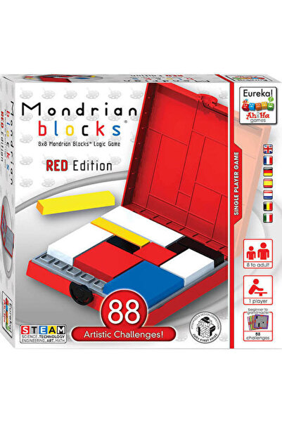 Eureka Joc de societate Ah! Ha Mondrian Blocks Ediția Roșie pentru 1 jucător,...