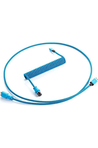 CableMod Cablu USB 2.0 spiralat USB-C tată - USB-A Albastru 1.5m (CM-PKCA-CLB...