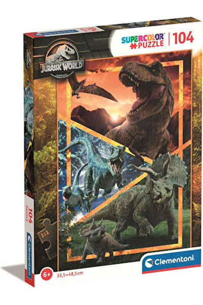 CLEMENTONI Puzzle pentru copii Supercolor Jurassic World pentru 6+ ani 104 piese