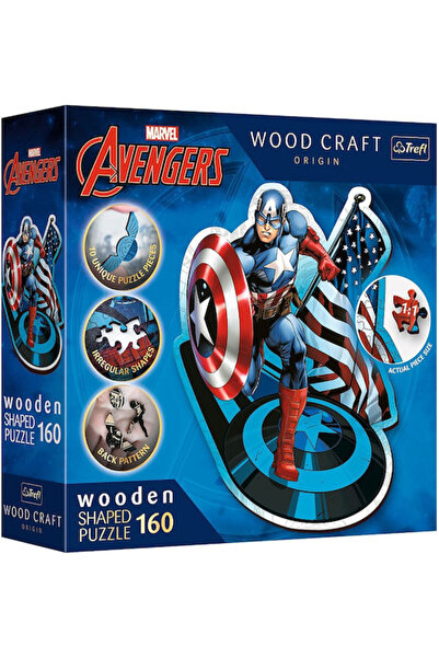 Trefl Puzzle din lemn 160 Piese Captain America Neînfricat