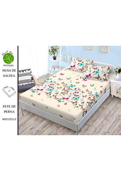 naniland.ro Husă de Pat Finet 2 Persoane 3 Piese cu Elastic 180x200 cm, Model...