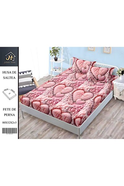 naniland.ro Husă de Pat Finet 2 Persoane 3 Piese cu Elastic 180x200 cm, Model...