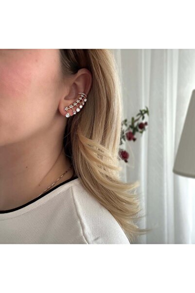 Alice İsstanbul Gold Stone Dangle Star Earcuff Earrings