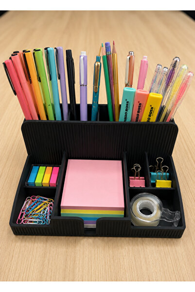 Formera Desk Top Pen Holder Organizer |   Multi-Purpose Desk Organizer |   Note Paper, Tape, and Stationery Organizing Box |   Office & Home Desk Organizer |   Black