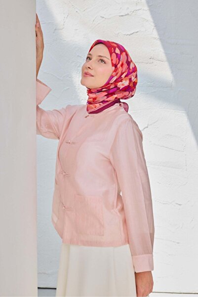 Silk Home وشاح فيلورا بنقشة زهور البرقوق