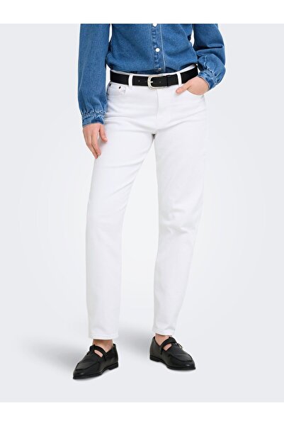 ONLY Straight-Fit jeans ONLEMEL Hohe Taille Gerade geschnitten Knöchellang Jeans