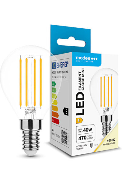 Other Modee Lighting Λάμπα LED 4W 76mm για ντουί E14 και σχήμα G45 Λευκό Κωδι...
