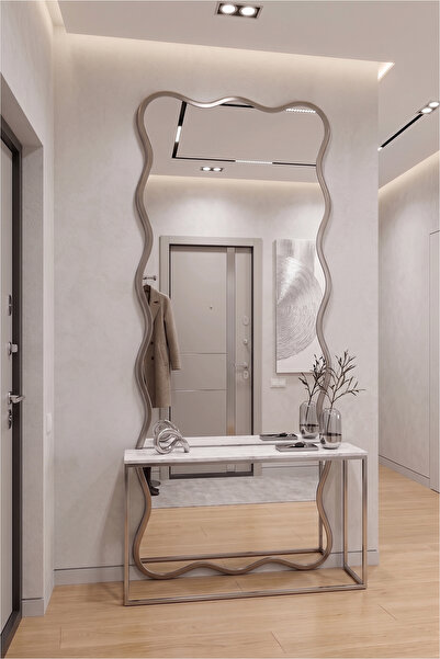 Mirror Home Decor Art Dalgalı Ahşap Çerçeveli Modern Boy Aynası | Dikdörtgen ...