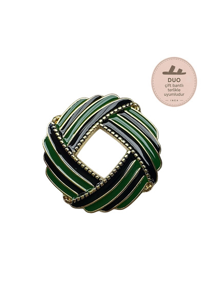 INEA Vintage Duo Charm - Lacivert & Yeşil - DUO Çift Band Terlikle Uyumlu