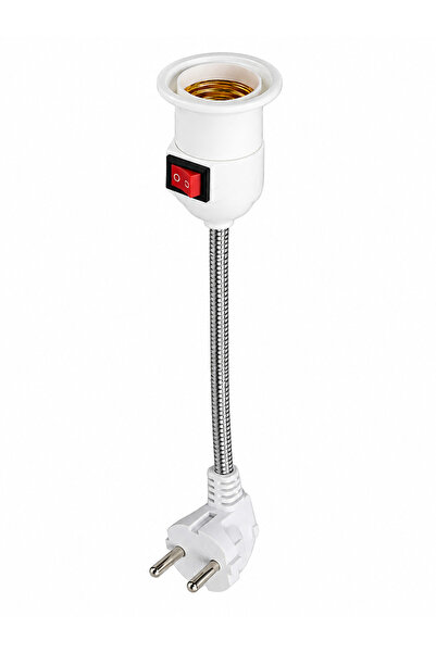 ANKTEK Prizden E27 Duya Dönüştürücü 26 Cm 360 Derece Spiralli Akrobat Aç/Kapa Anahtarlı Duy ( 1 ADET )