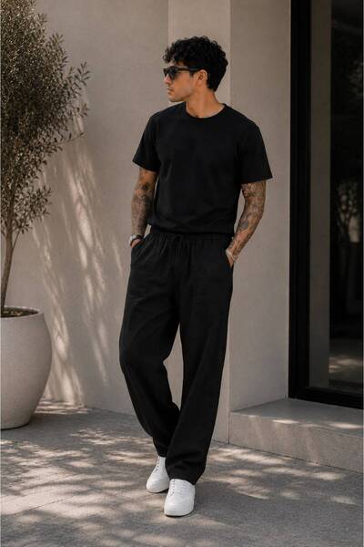 REMU Erkek Premium Yazlık Jogger Keten Pantolon