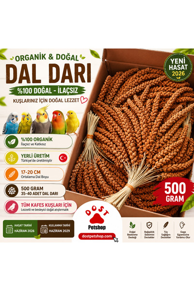 Dost Organik Doğal Dal Darı 500 Gr | Yerli Üretim | Muhabbet Kuşu, Sultan Pap...