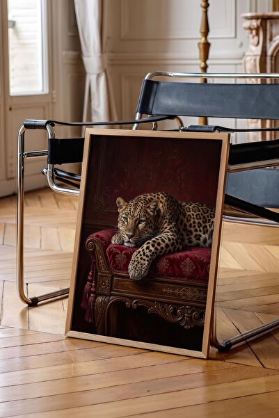 Postifull Leopard Poster, Wooden Framed Poster, Old Money Series, No:113158