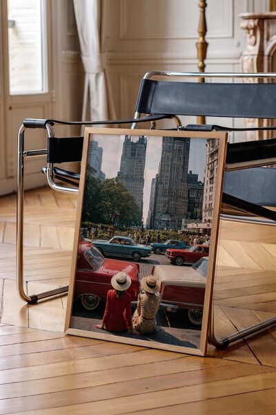 Postifull Vintage Cars and Cityscape Poster, Wooden Framed Poster, Old Money ...