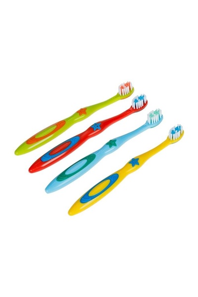 Jumbo Periuță de dinți copii, set 4 bucăți, design vesel și curățare delicată