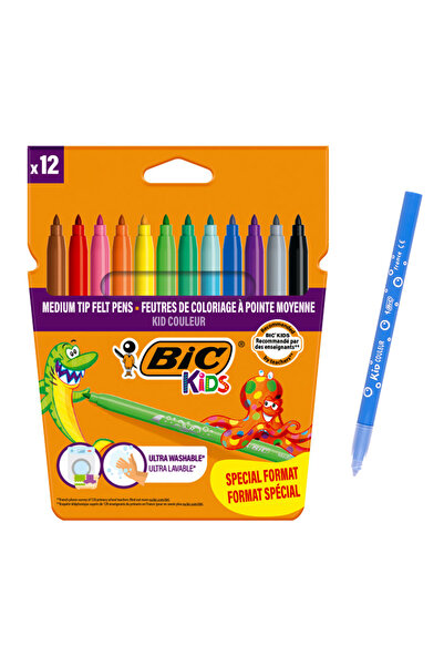 Bic σετ χρωματιστών μαρκαδόρων ζωγραφικής 216010322 KID Couleur, 12τμχ