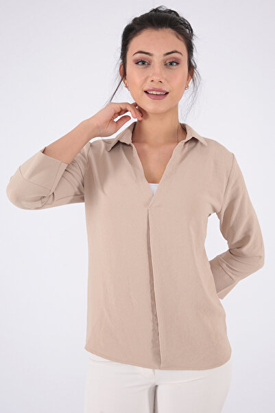 FIRST STYLE Elegant Beige Turkish Blouse