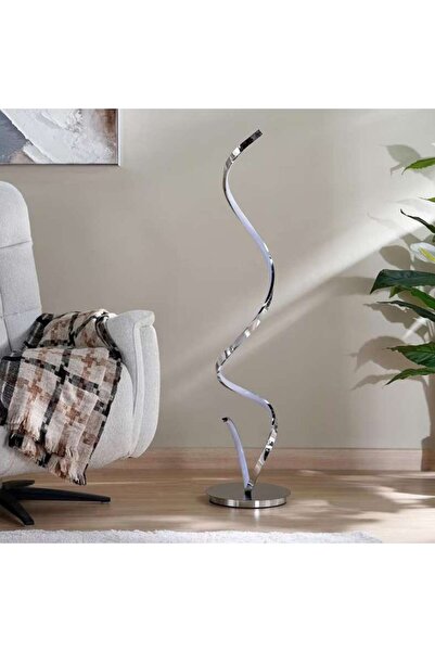 PAN HOME مصباح أرضي LED من الكروم للمنزل