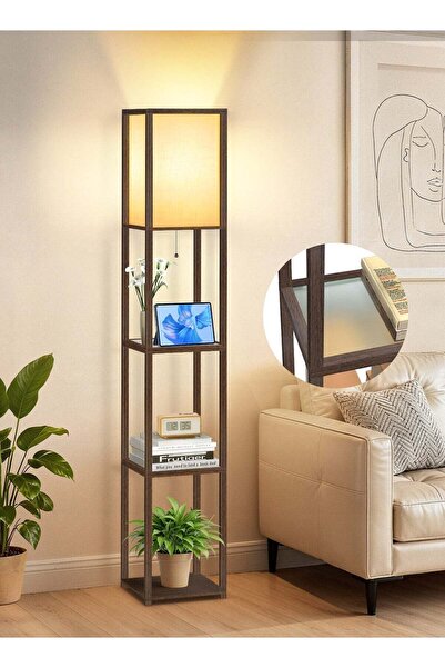 OUTON مصباح أرضي مع أرفف، إضاءة دافئة، 4 درجات حرارة لونية، مصباح LED بقوة 9 ...