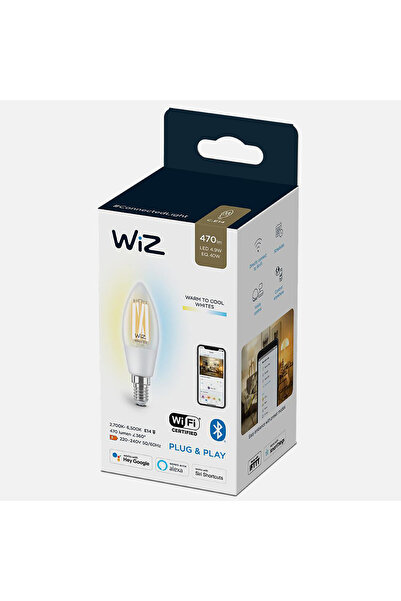 Wiz C35 40W 4.9 W Beyaz E14 LED Ampul, 40.0W