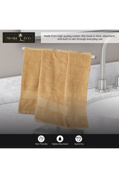 Siesta Zen Premium 100% Egyptian Cotton Bath Towel 70x140cm, Super Soft & Absorbent Towels, 600 GSM, Luxury Spa Hotel Quality, Quick Dry, Fade Resistant (Pack of 2)