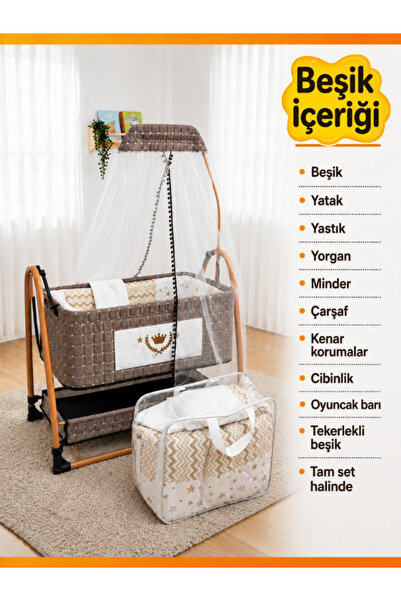 modabebekler Anne Yanı Cibinlikli Uyku Setli Sallanır Sabitlenir Geniş Alt Se...