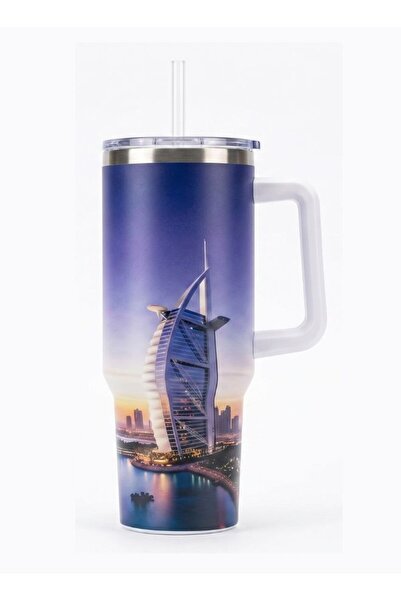 Feelings Stainless Steel Insulated 40oz Quencher Tumbler | BURJ AL ARAB PURPLE
