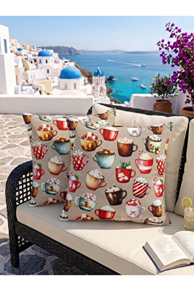 shopshop ss Комплект от 2 декоративни калъфки за възглавници с дигитален печа...