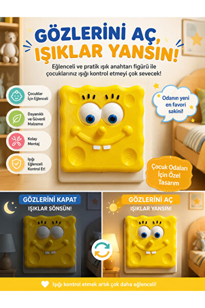 RUBYTAKI Children's Room Light Switch Figure – Fun Switch Cover with Opening ...
