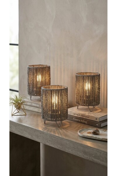 Generic Modern Style Battery Operated Table Lamp Lampshade Set