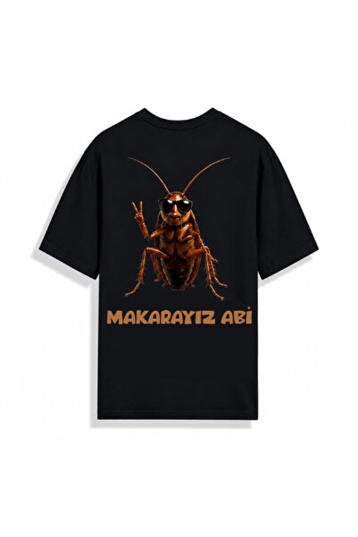 Violon Black Makarayız Abi Printed Oversize T-Shirt