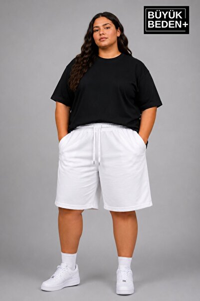 Superlife Süperlife Large Size Women's Lace-Up Shorts Spr26Bsrk592