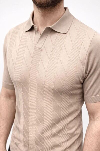 VELİZADE Men's Regular Fit Summer Cool Knitwear Soft Textured Short Sleeve Be...