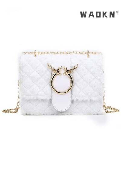 WAOKN Women's New Fashionable Shoulder Bag, Ladiesversatile Chain Bag, Lamb P...